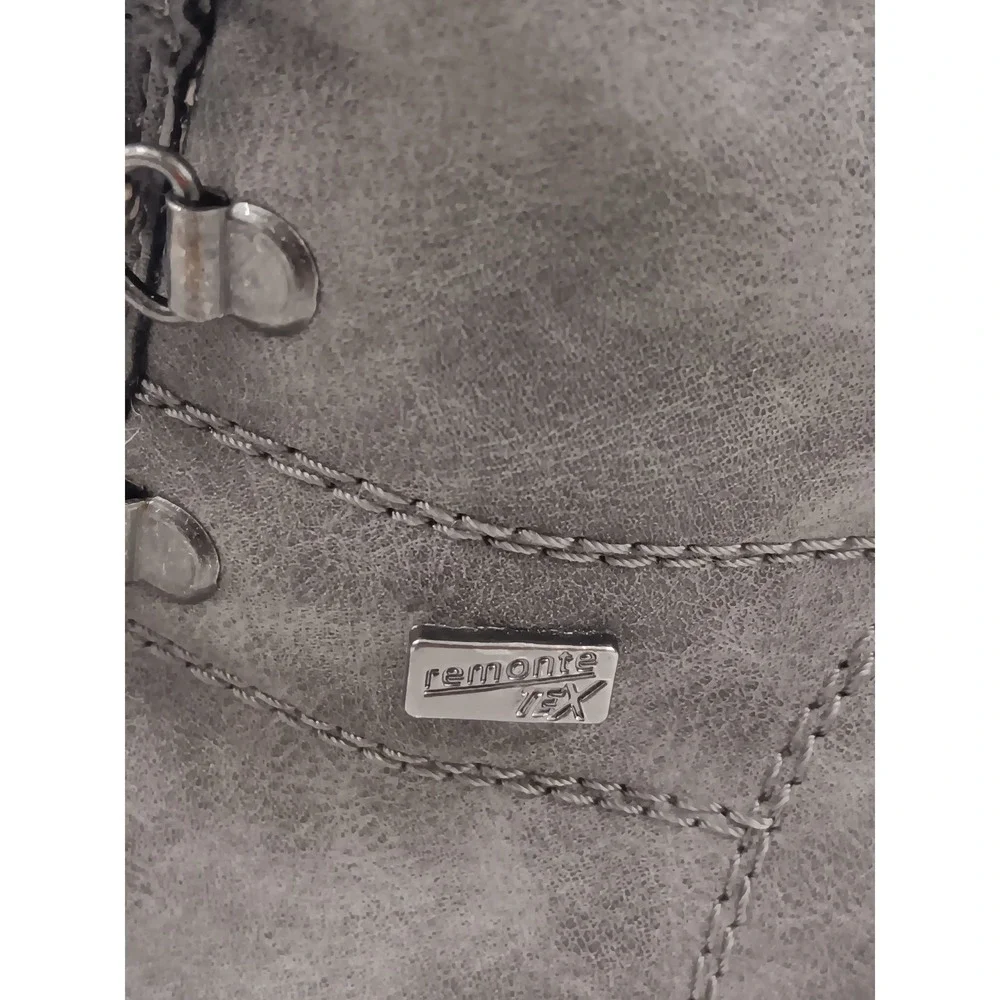 Remonte TEX Waterproof Grey Faux Suede Fur Lined Lace Up Winter Boots‎ Size 36